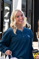 Auburn University Navy Thermal Henley with White embroidery “Weagle Weagle” on the chest