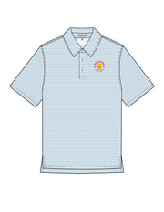 Gallettes Light Blue Stripe Polo with a Yellowhammer Patch