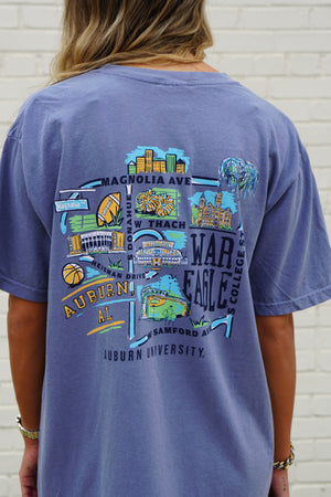 Auburn Map T-Shirt - Quick Ship