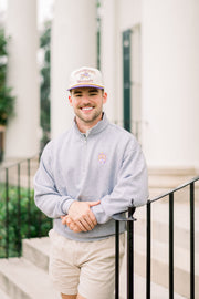LSU Grey Fleece ¼ Zip Pullover with Retro Mike logo embroidery 