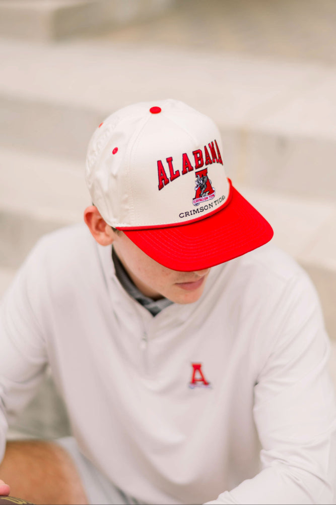 University of Alabama Men’s Light Grey ¼ Zip Pullover with Block A logo embroidery