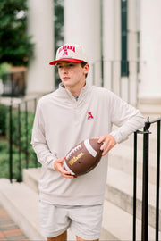 University of Alabama Men’s Light Grey ¼ Zip Pullover with Block A logo embroidery