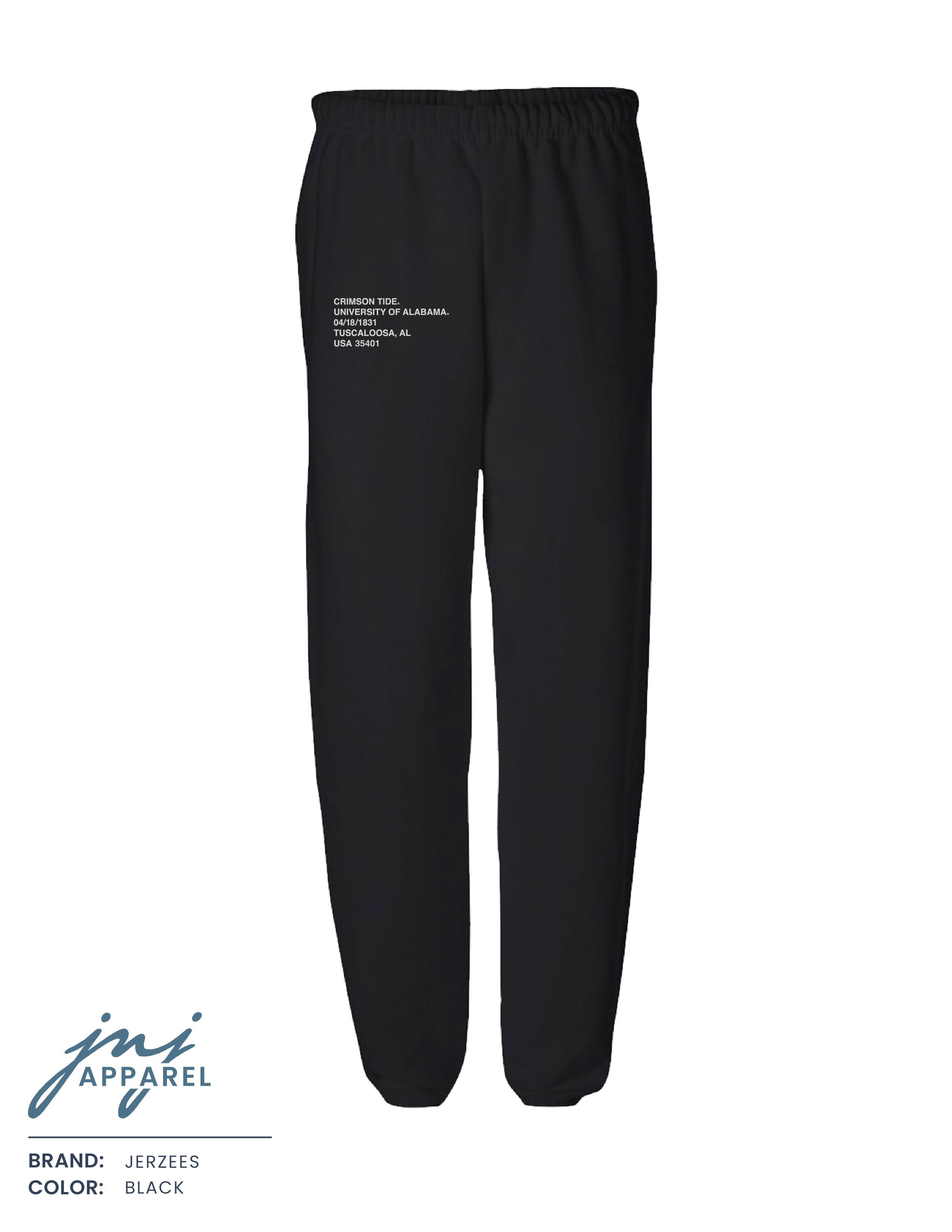 Alabama Minimal Sweatpants - Quick Ship – JNJ Apparel Store