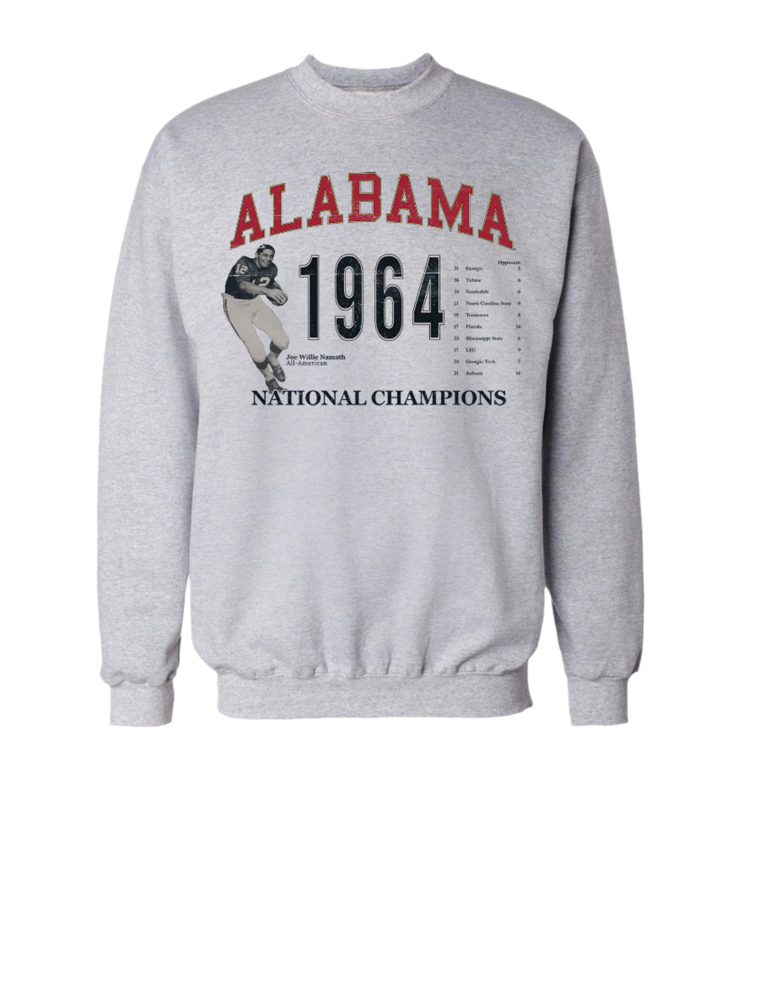 1964 National Champions Vintage Alabama Sweatshirt on White