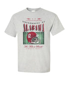 University of Alabama 1992 National Champions Comfort Colors Grey T-Shirt  with a graphic print of a football helmet and the text '1992 National Champions UNIVERSITY OF ALABAMA'.