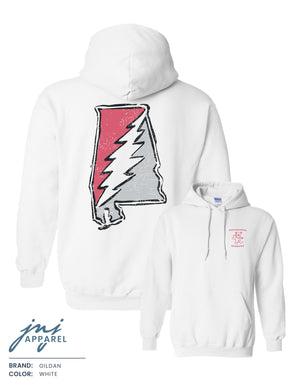 Crimson and Grey Grateful State Hoodie - Quick Ship