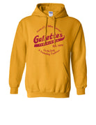 Gallettes Yellow Hoodie with a Red Gallettes logo surrounded by Red text "Home of the Yellow Hammer!" and "On the Strip gameday Tradition"