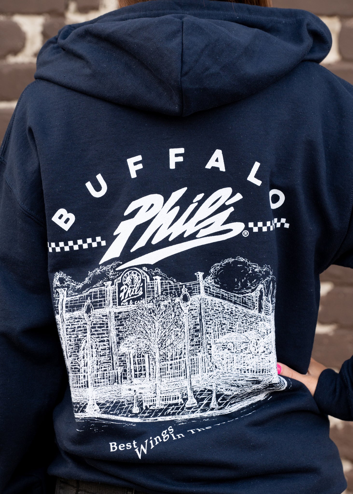 Buffalo Phil's Building Zip-Up Hoodie - Quick Ship