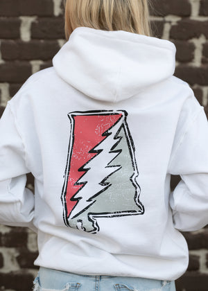 Crimson and Grey Grateful State Hoodie - Quick Ship