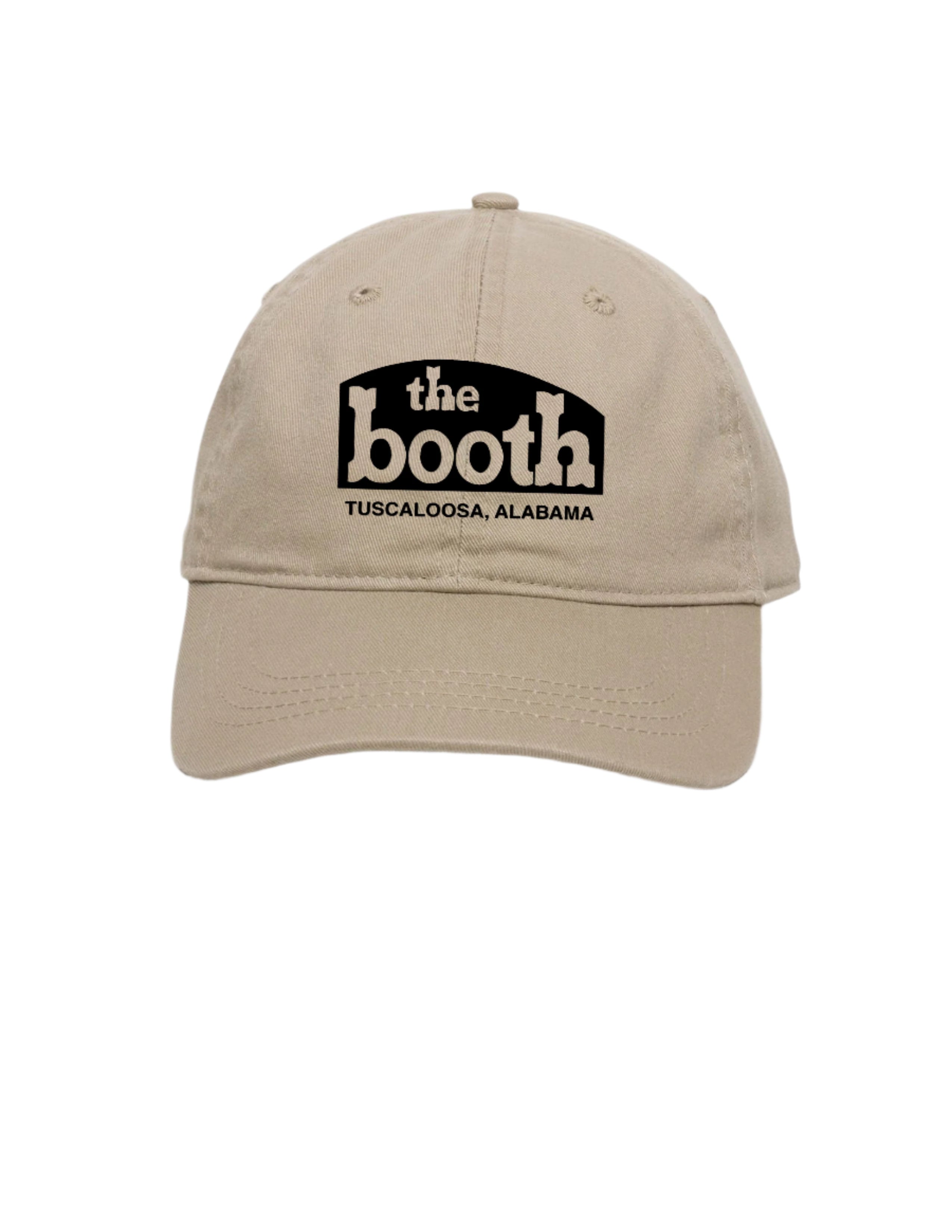 The Booth Khaki Hat with White The Booth logo embroidery