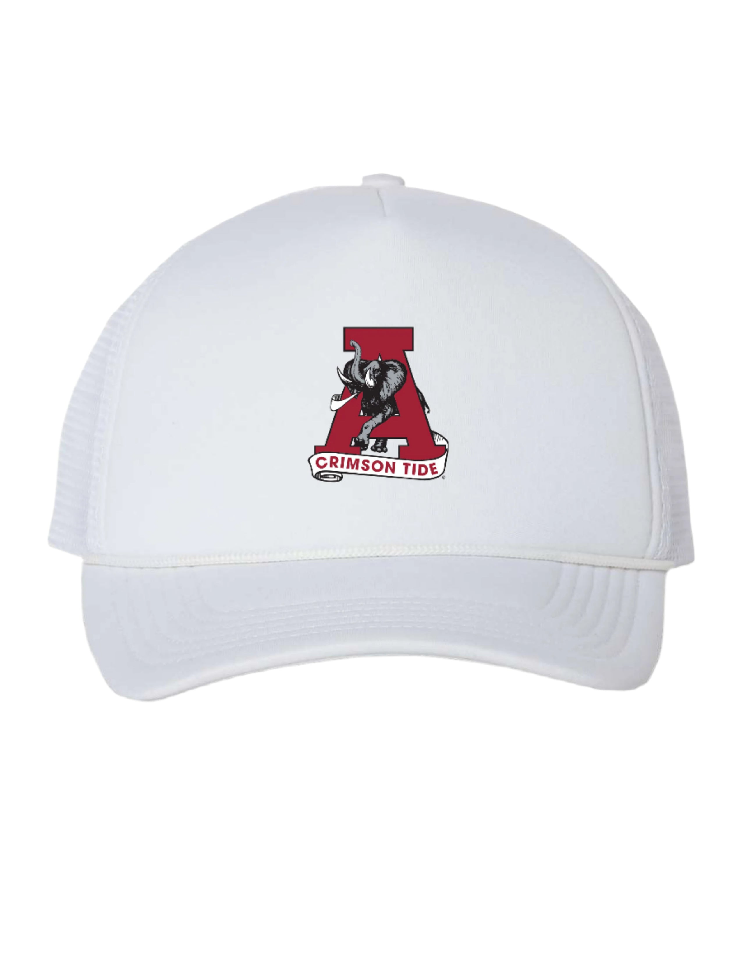 University of Alabama White Foam Trucker Hat with Vintage A Logo embroidery