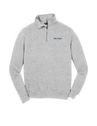 Auburn University Grey 1/4 Zip Sweatshirt with Navy script "War Eagle" embroidery